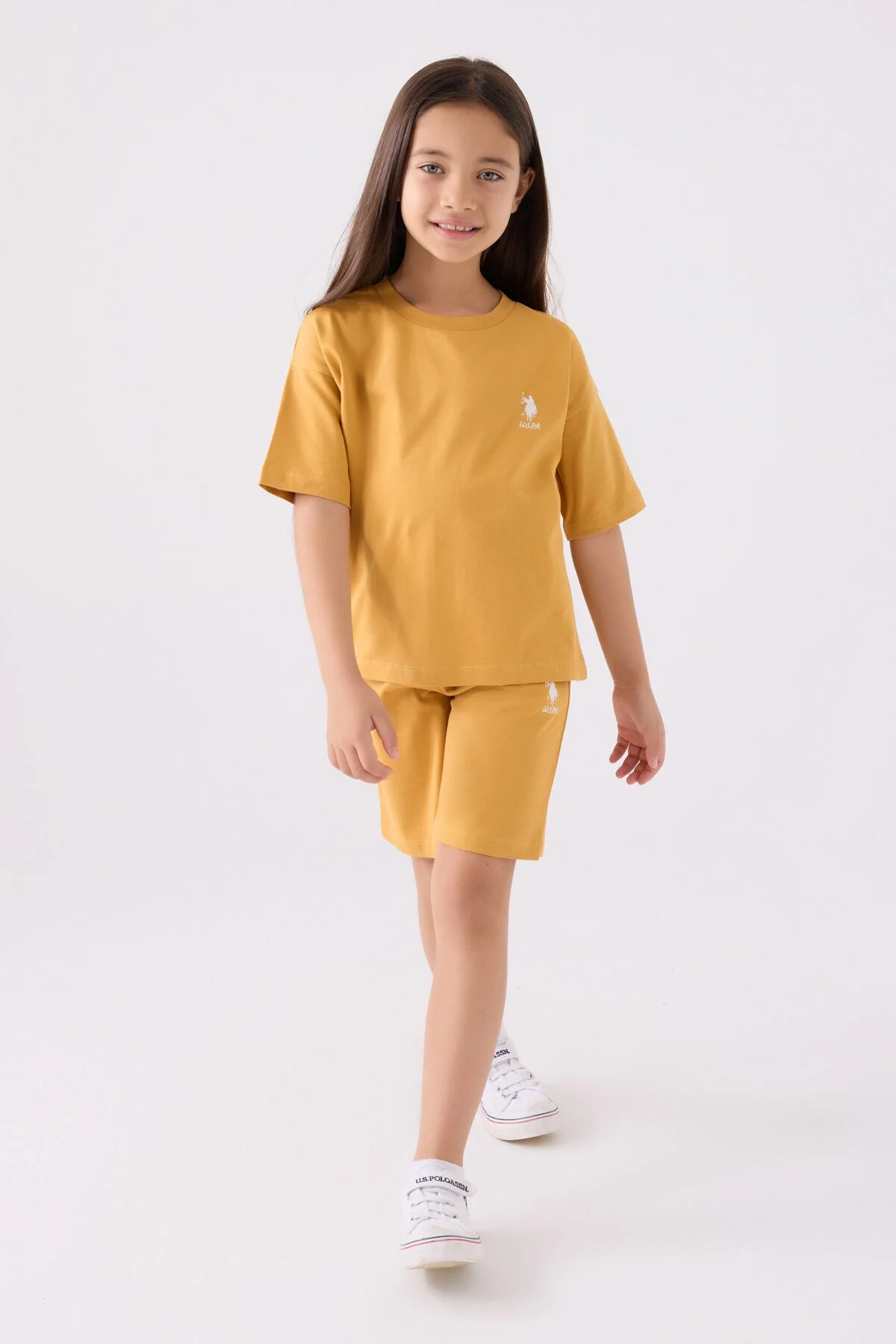 U.S. Polo Assn Kız Çocuk Sarı Bermuda Takım
