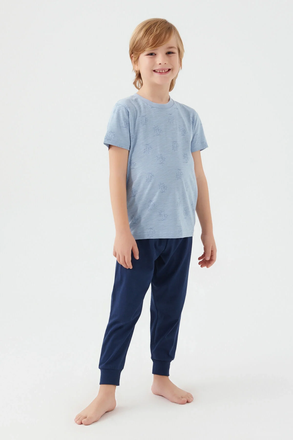Arnetta Erkek Çocuk Mavi Pijama Takımı