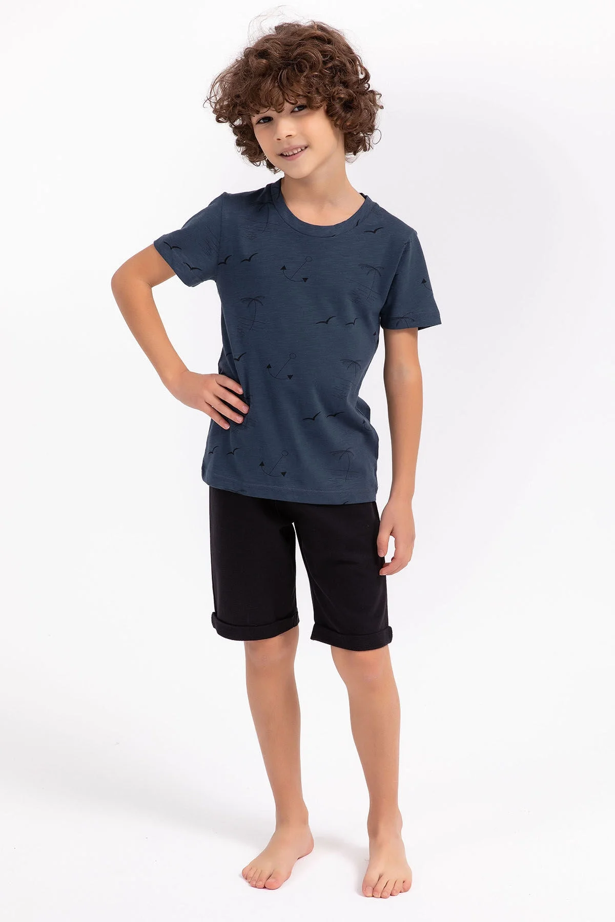 Arnetta Erkek Çocuk Lacivert Bermuda Takım