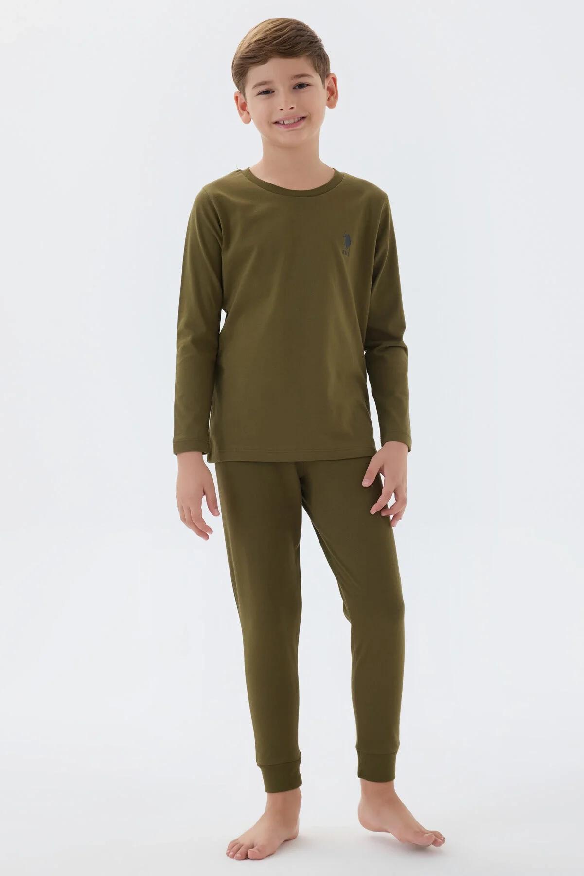 U.S. Polo Assn Erkek Çocuk Yeşil Pijama Takımı