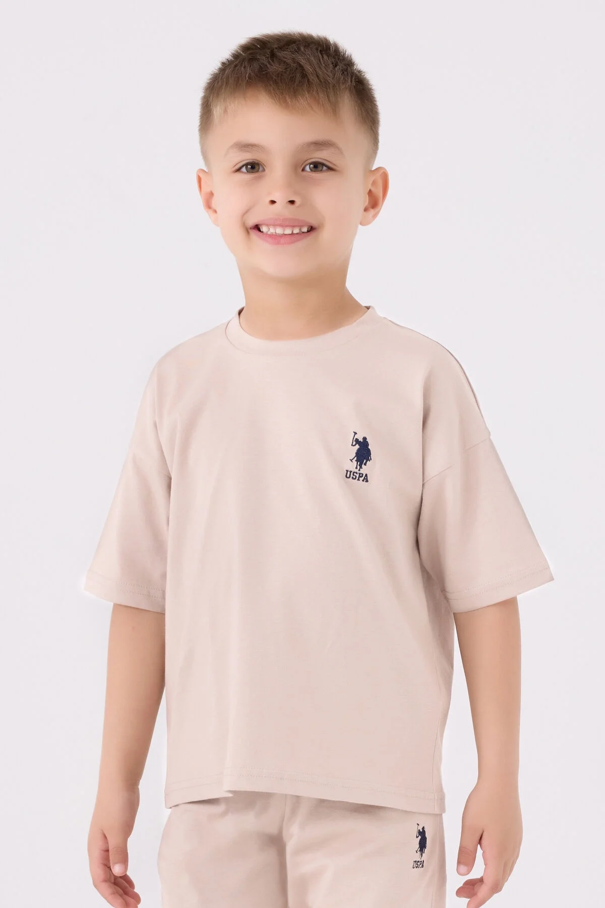 U.S. Polo Assn Erkek Çocuk Krem Bermuda Takım