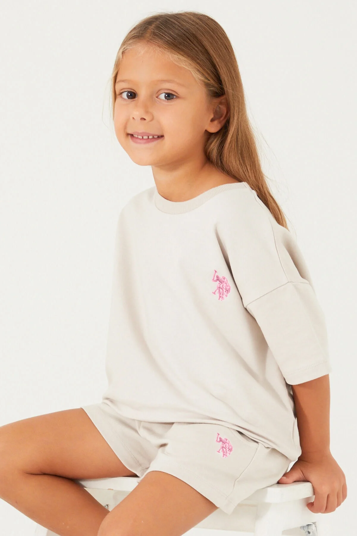 U.S. Polo Assn Kız Çocuk Sarı Şort Takım