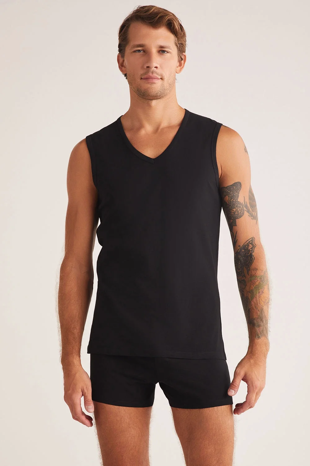 Barry V Yakalı Pamuk 2 li Erkek Atlet