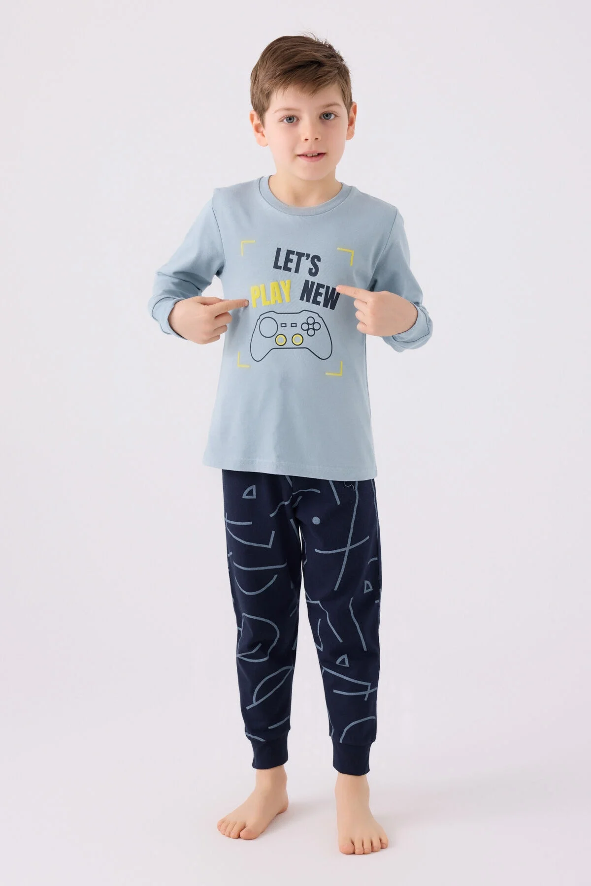 Rolypoly Erkek Çocuk Mavi Pijama Takımı