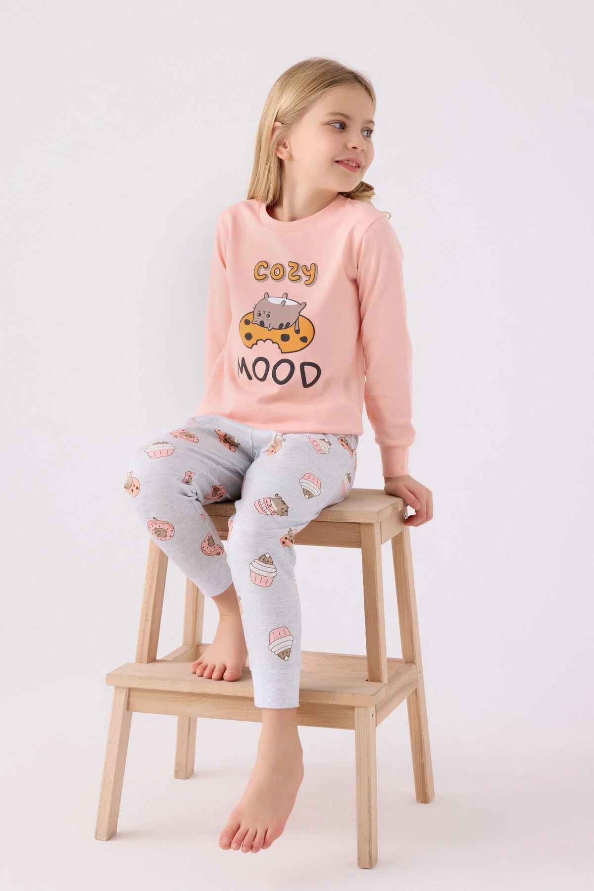 Rolypoly Kız Çocuk Turuncu Pijama Takımı