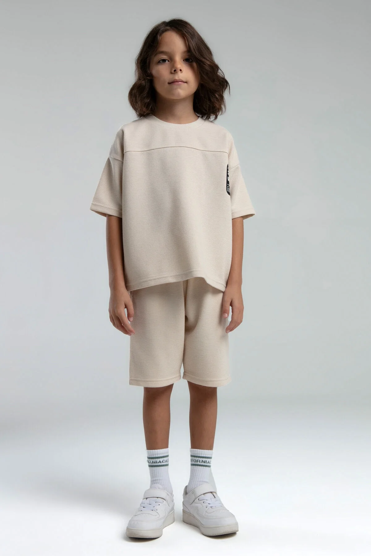 Rolypoly Erkek Çocuk Krem Bermuda Takım