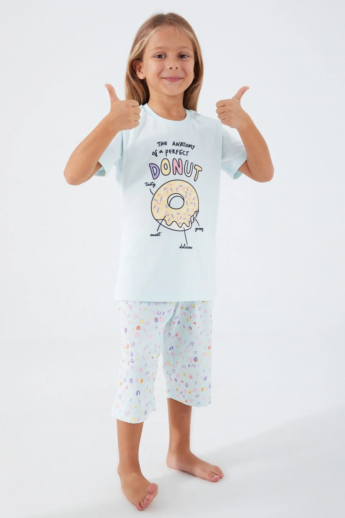 Rolypoly Kız Çocuk Mavi Kapri Takımı