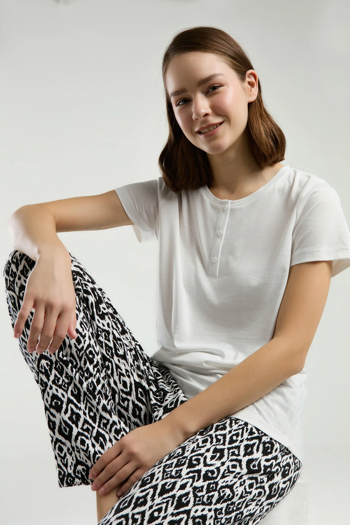 Arnetta Kadın Beyaz Pijama Takımı