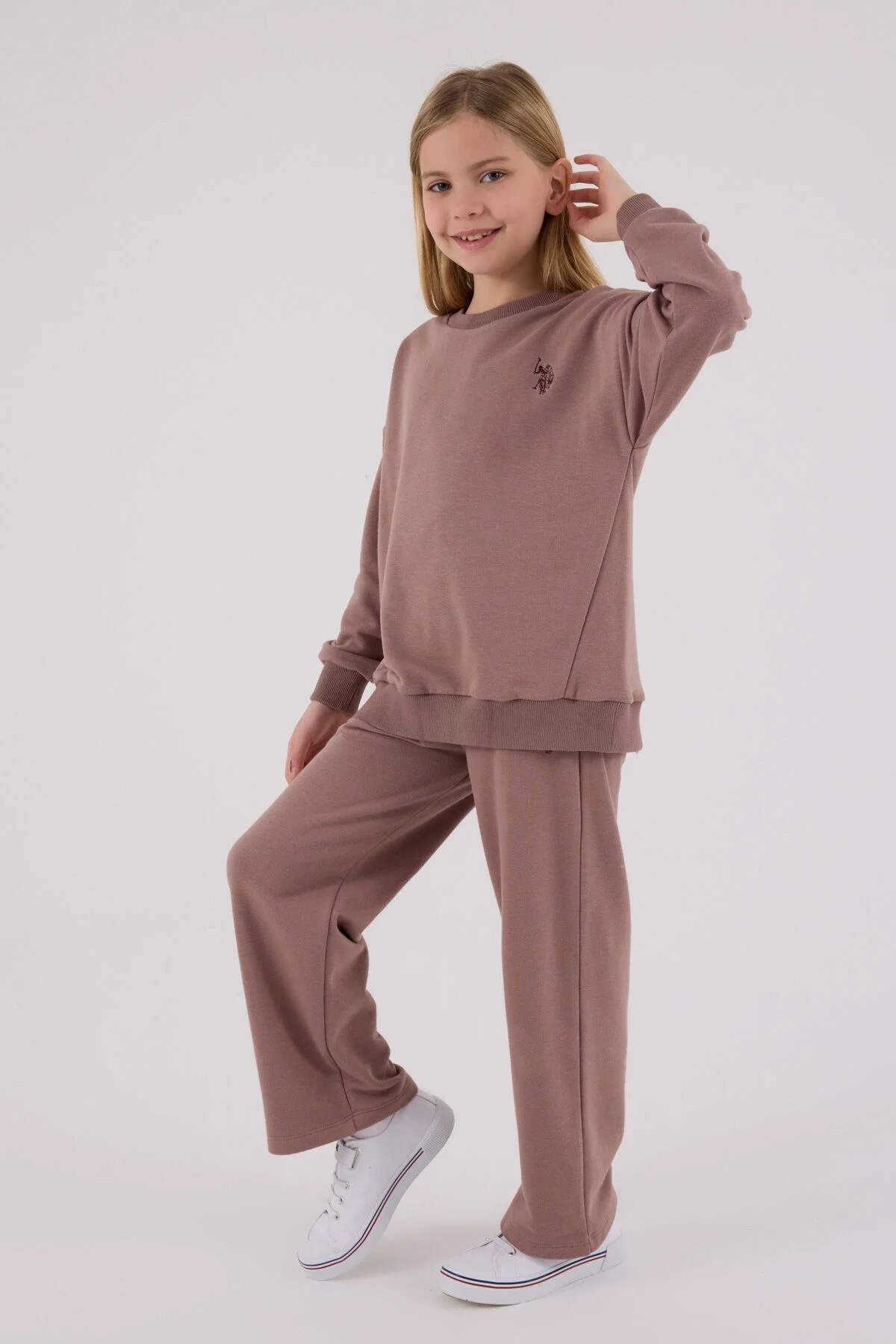 U.S. Polo Assn Kız Çocuk Kahverengi Eşofman Takımı