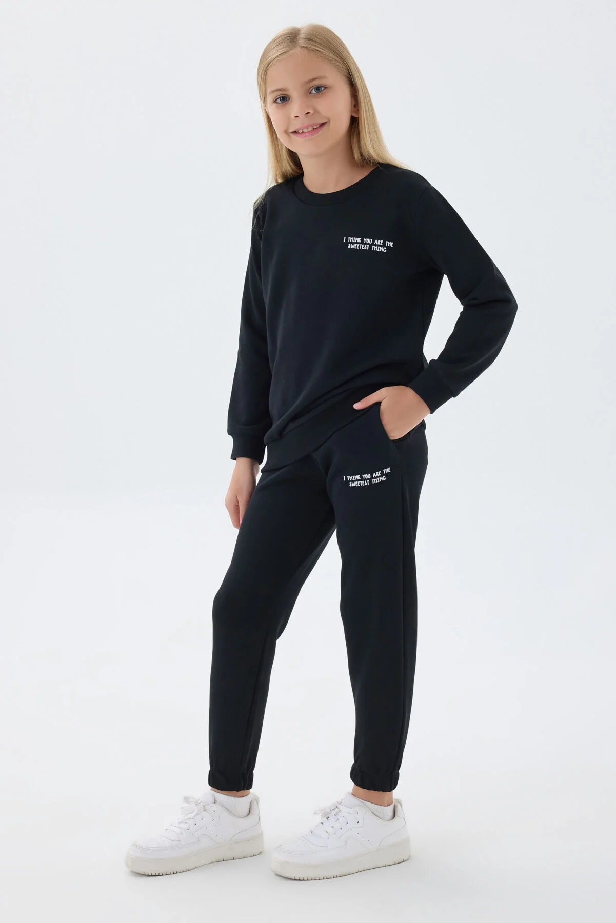 Rolypoly Kız Çocuk Siyah Eşofman Takımı