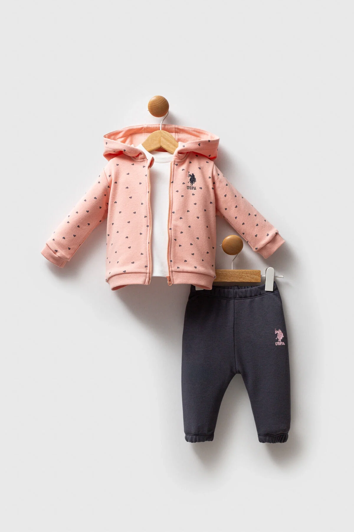 U.S. Polo Assn Kız Bebek Turuncu Takım