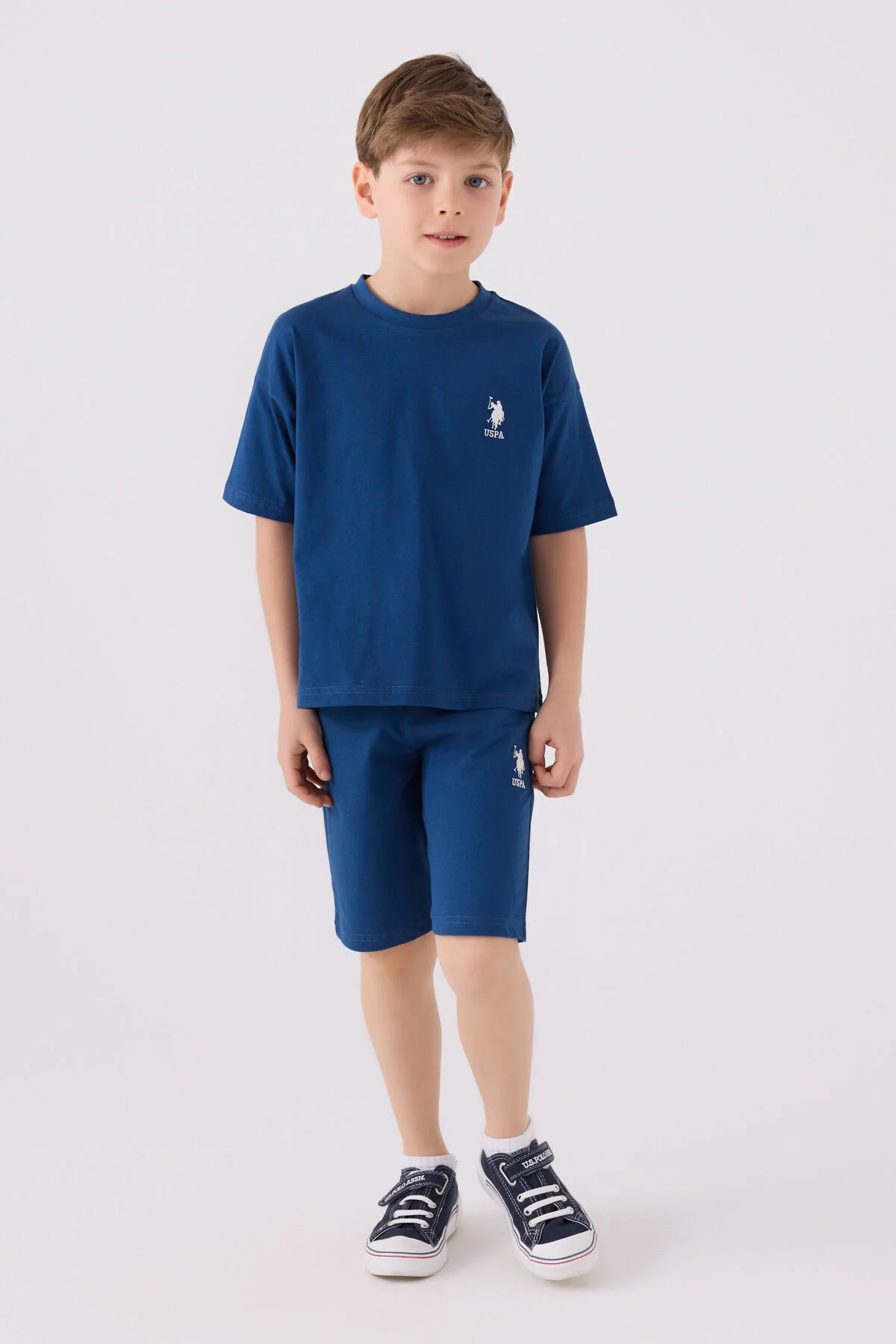U.S. Polo Assn Erkek Çocuk Mavi Bermuda Takım