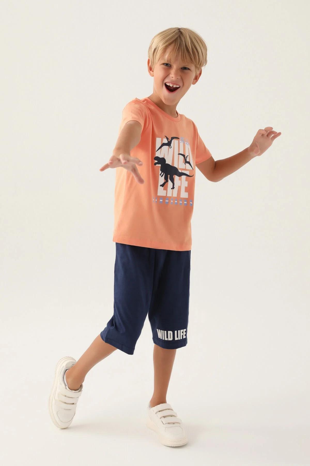 Rolypoly Erkek Çocuk Turuncu Kapri Takım