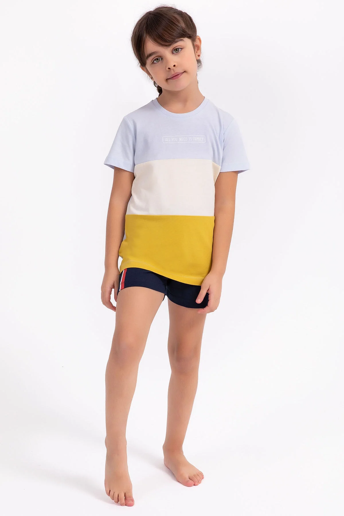 Arnetta Kız Çocuk Mavi Şort Takım