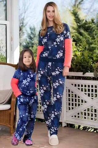 2'li Viskon Polar Kadın Pijama Takımı