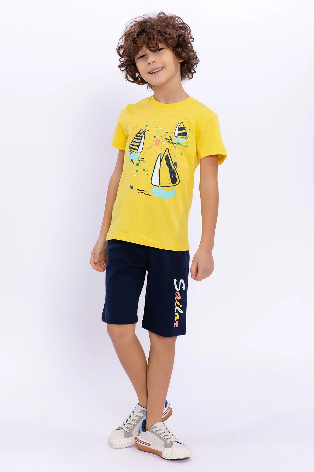 Rolypoly Erkek Çocuk Sarı Bermuda Takım