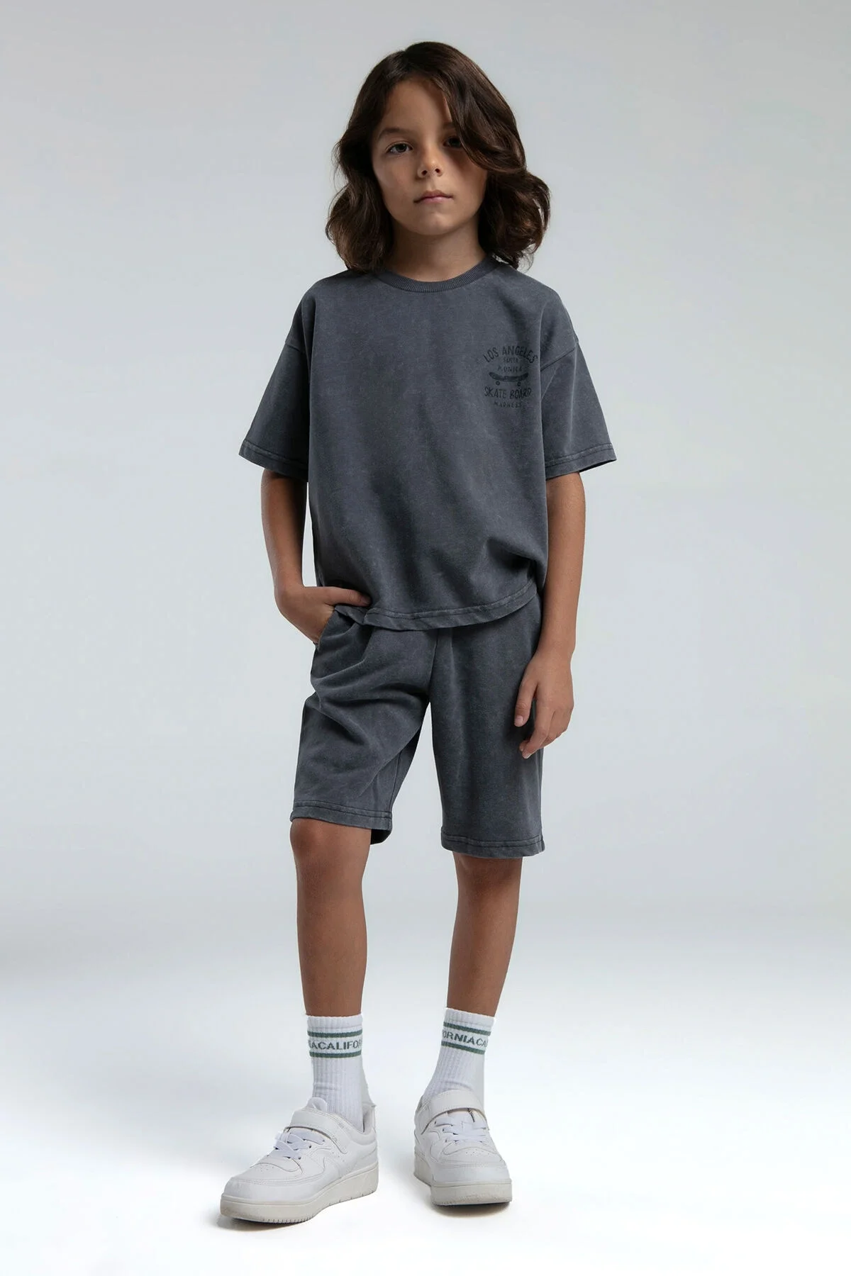 Rolypoly Erkek Çocuk Gri Bermuda Takım