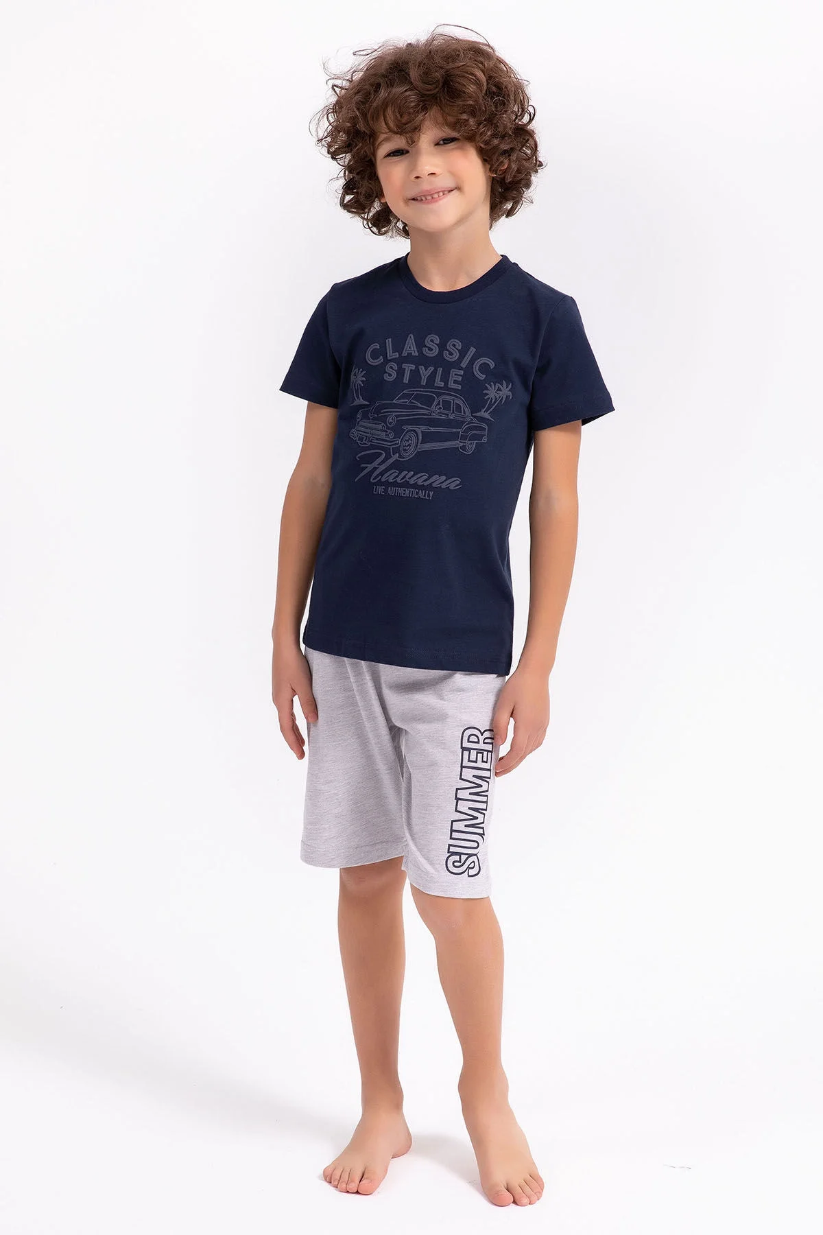 Rolypoly Erkek Çocuk Lacivert Bermuda Takım