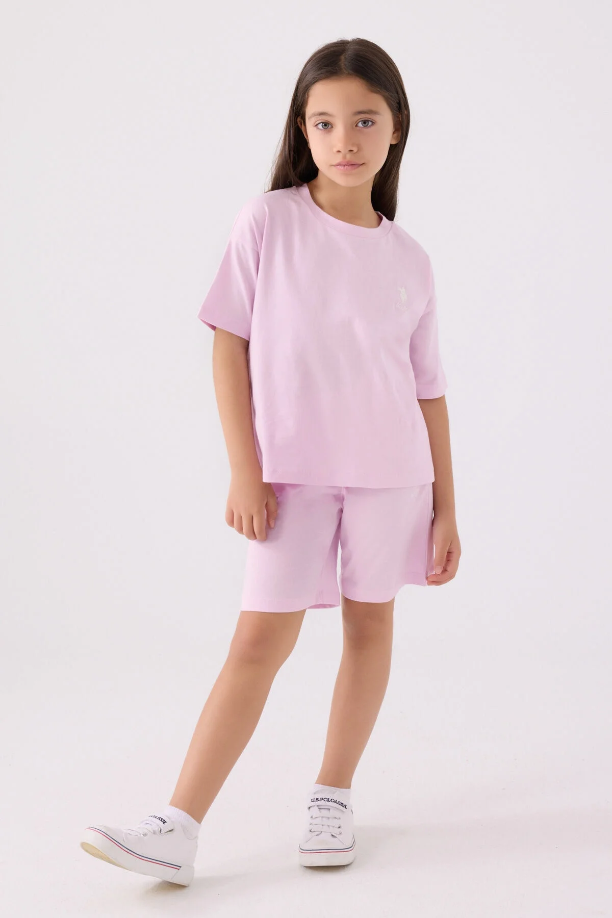 U.S. Polo Assn Kız Çocuk Mor Bermuda Takım