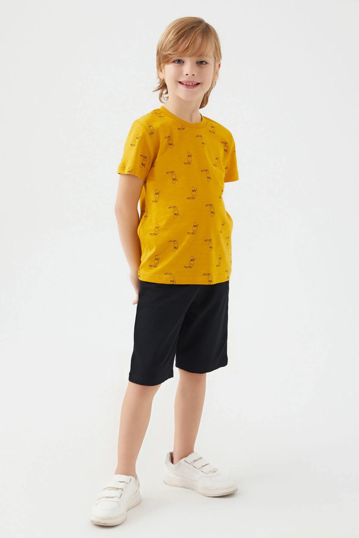 Arnetta Erkek Çocuk Sarı Bermuda Takım