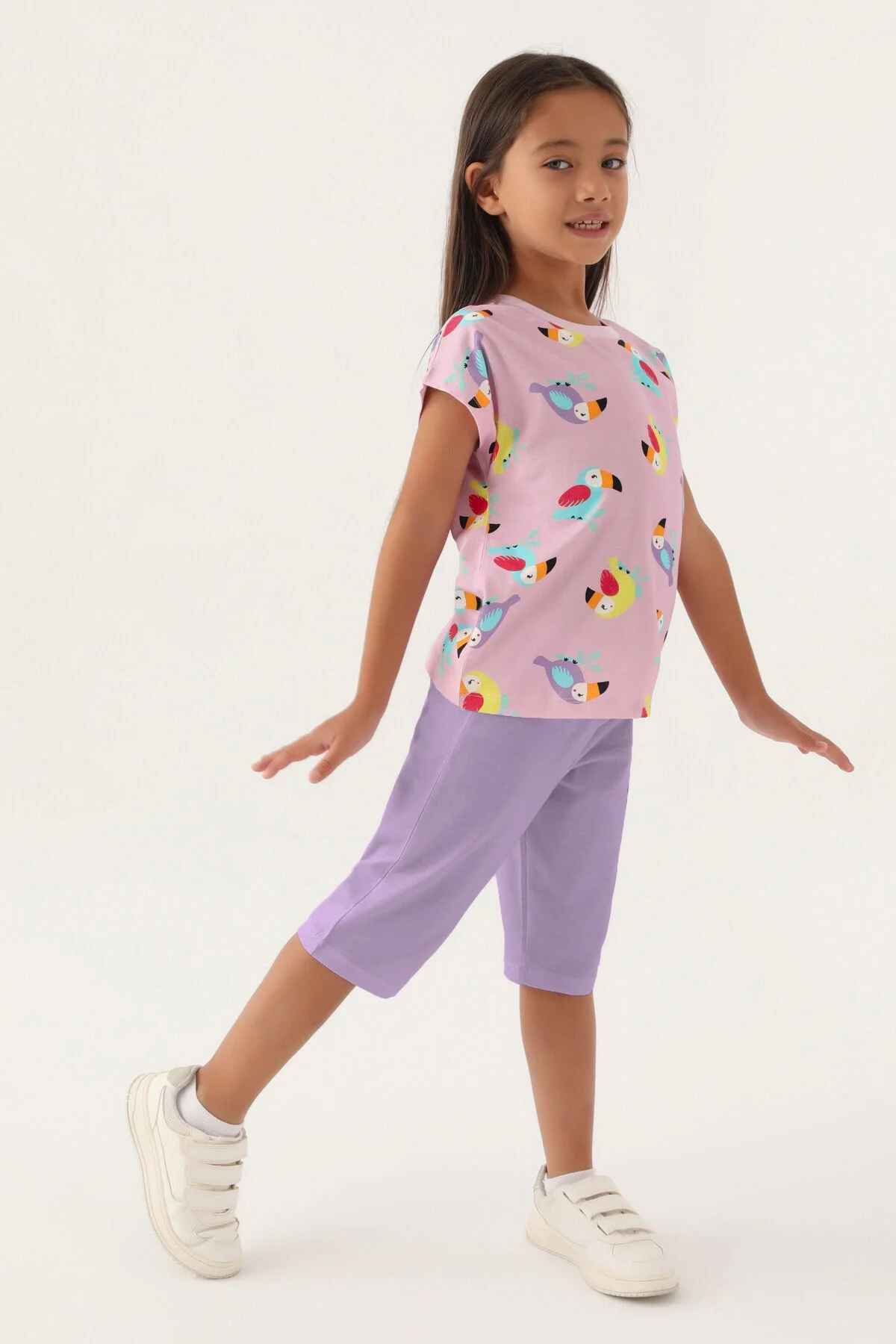 Rolypoly Kız Çocuk Mor Kapri Takımı