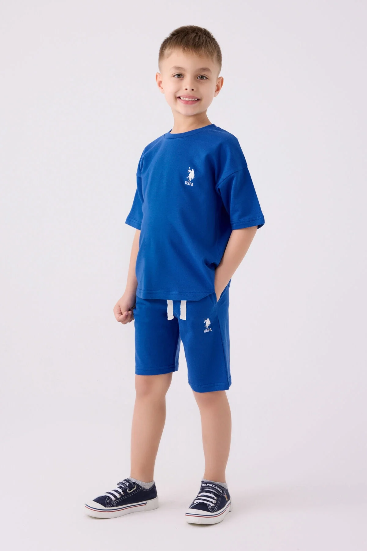 U.S. Polo Assn Erkek Çocuk Mavi Bermuda Takım