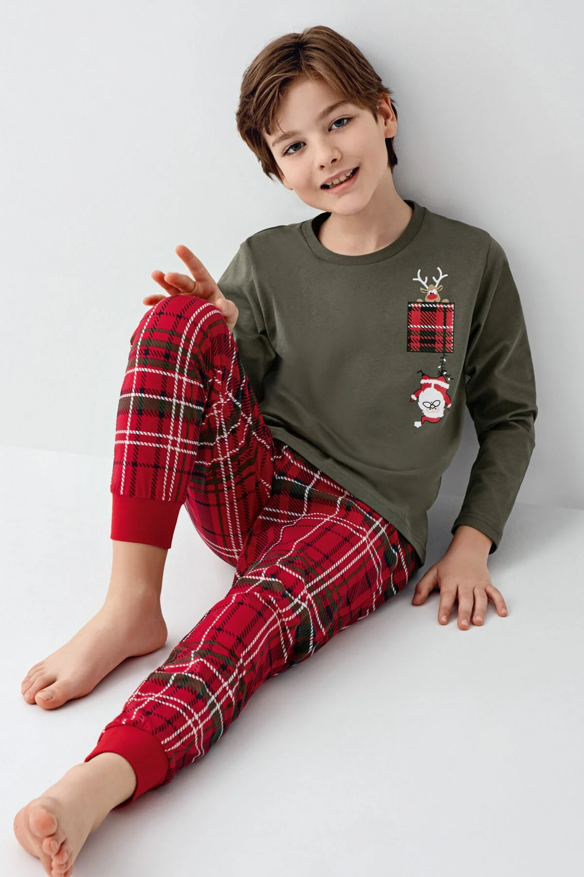 Arnetta Erkek Çocuk Yeşil Pijama Takımı