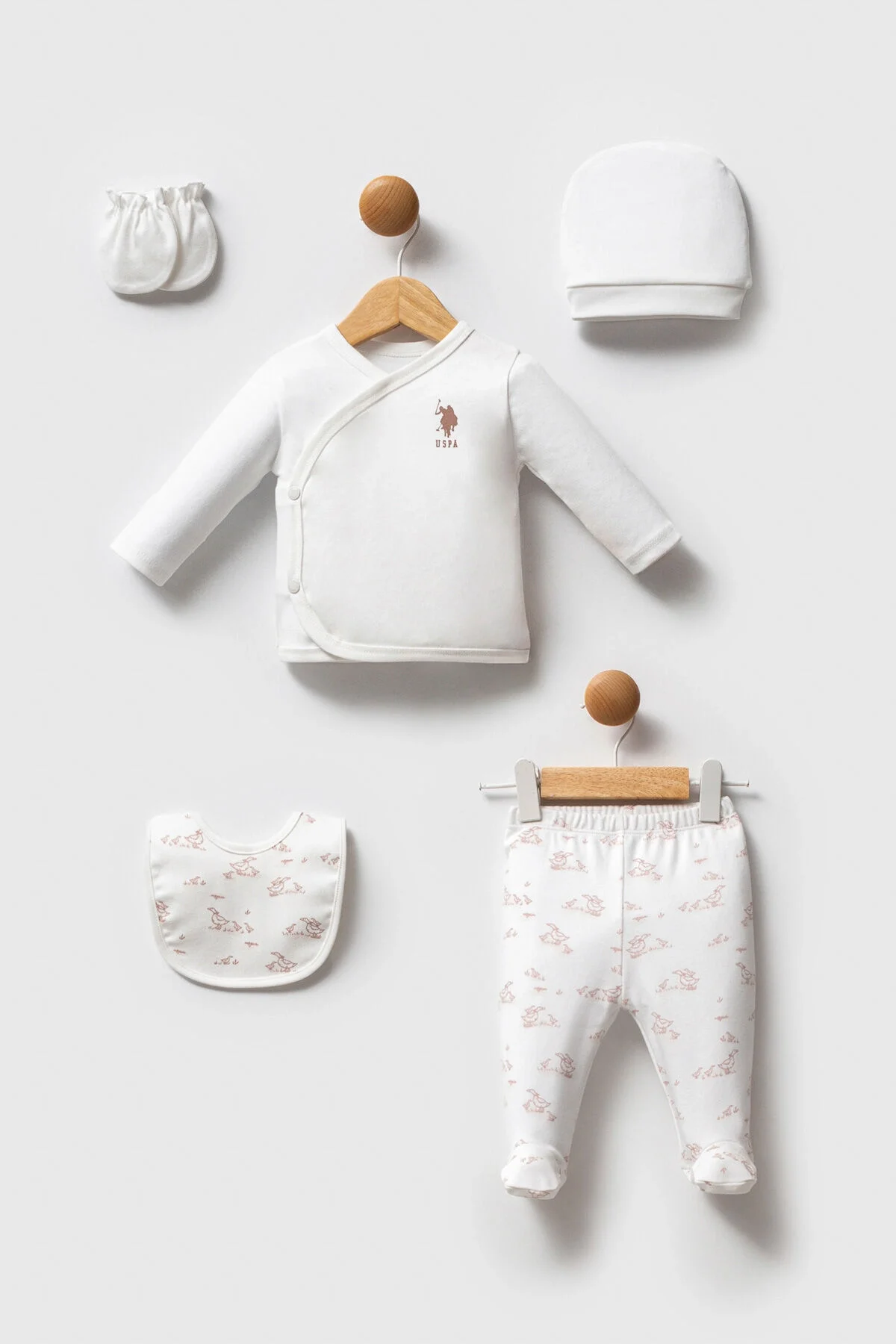 U.S. Polo Assn Kız Bebek Beyaz Hastane Çıkışı