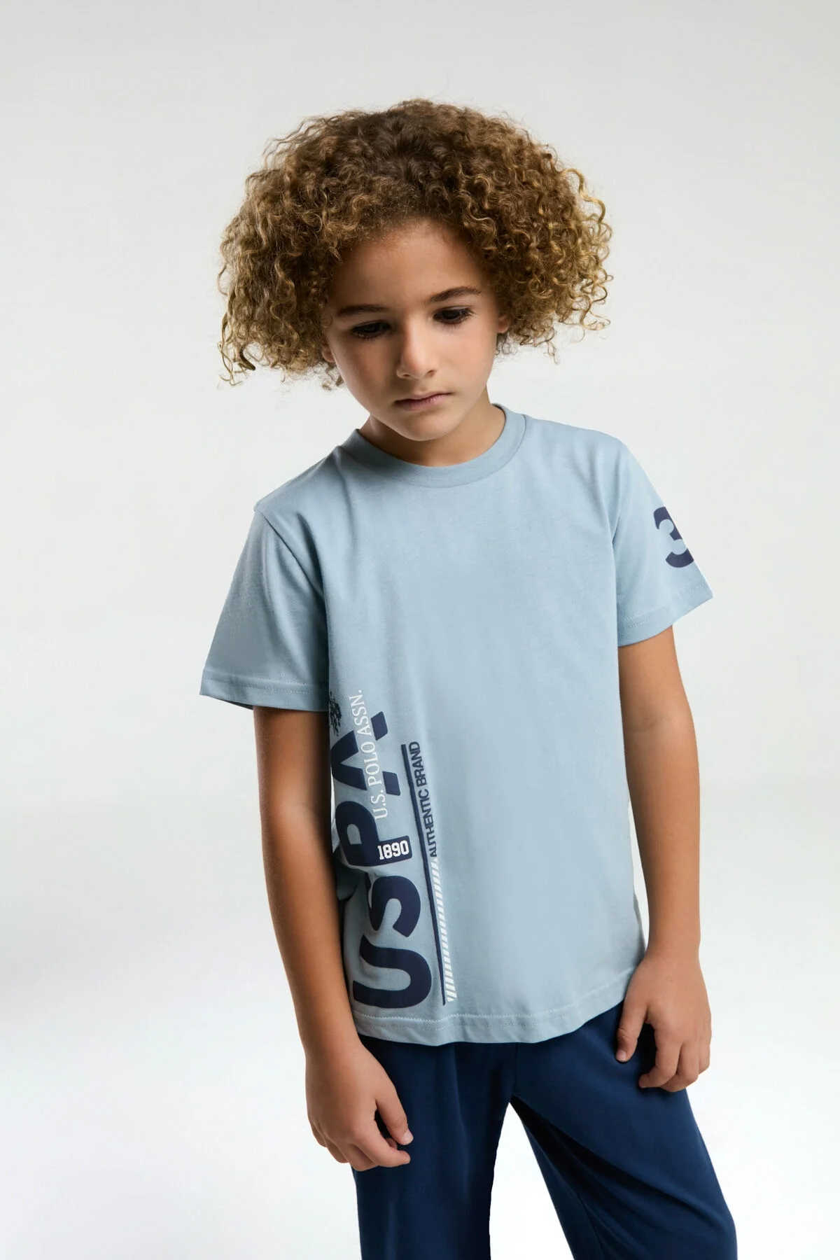 U.S. Polo Assn Erkek Çocuk Mavi Pijama Takımı