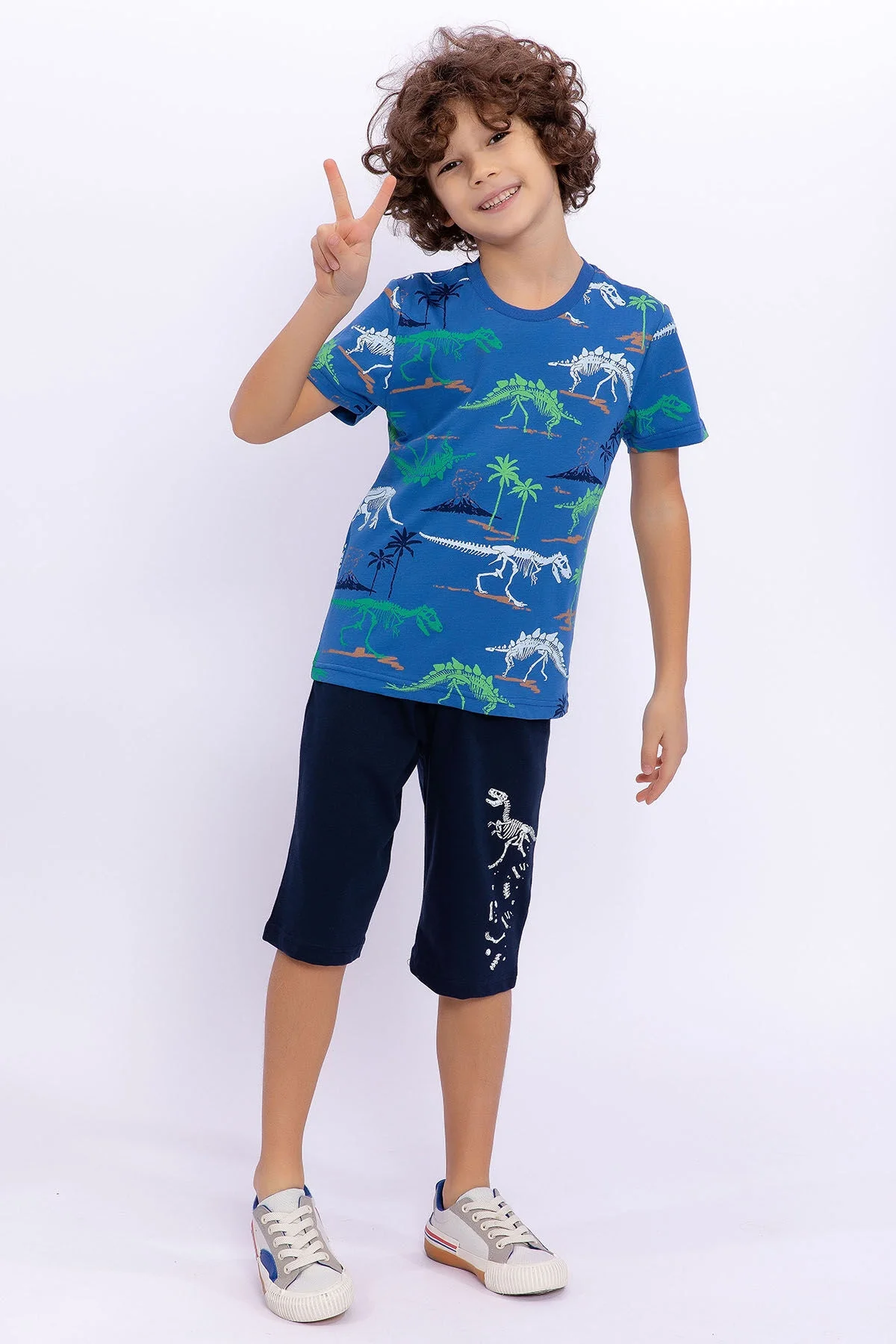 Rolypoly Erkek Çocuk Mavi Bermuda Takım