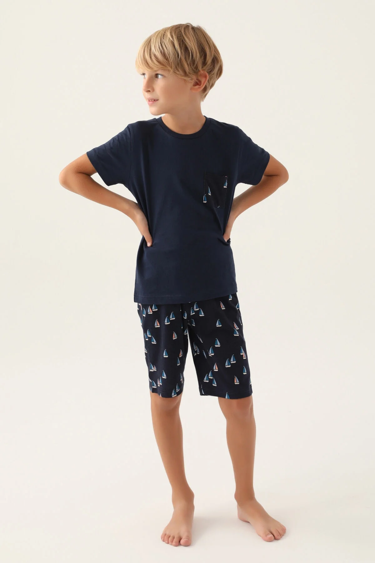 Arnetta Erkek Çocuk Lacivert Bermuda Takım