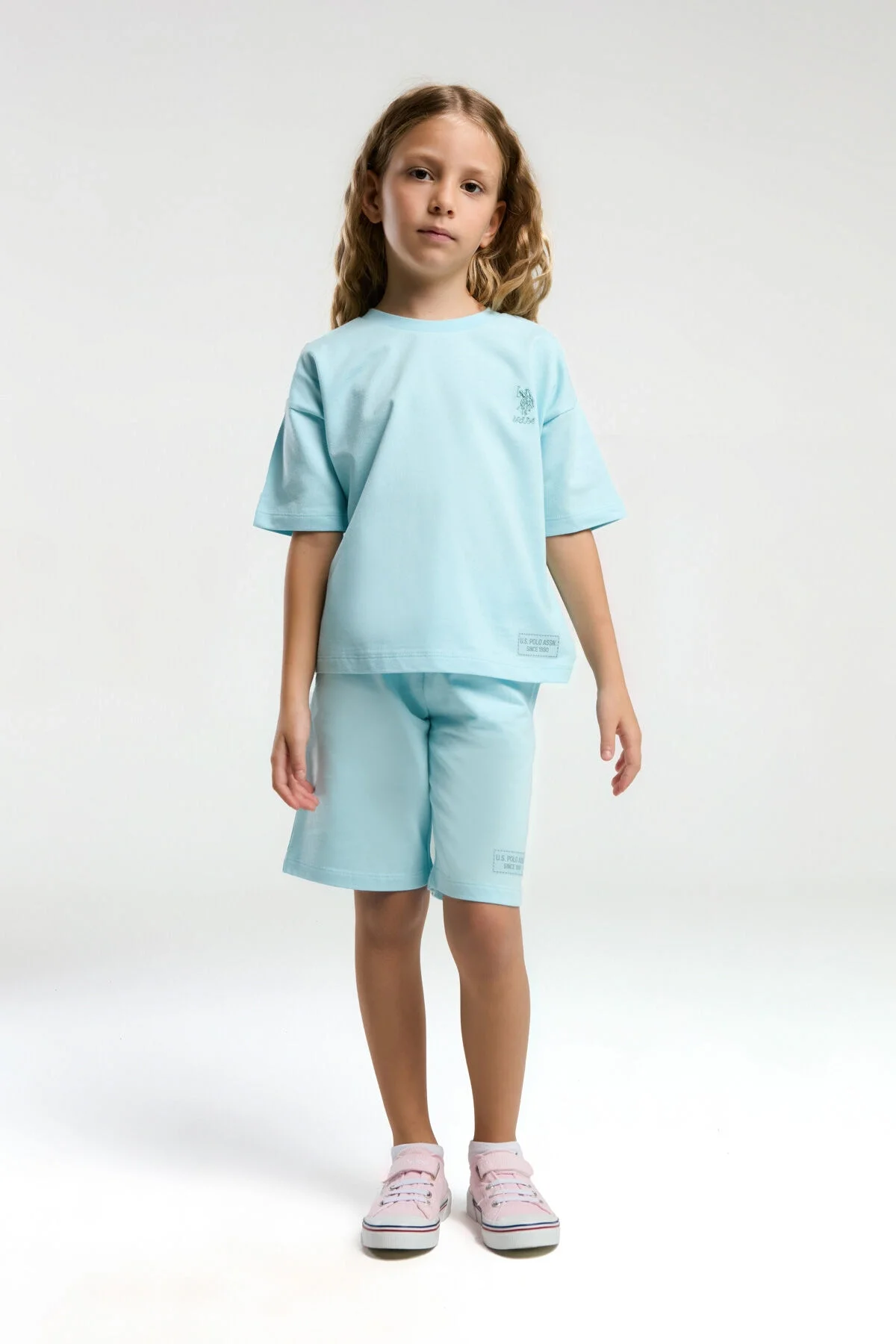 U.S. Polo Assn Kız Çocuk Mavi Bermuda Takım