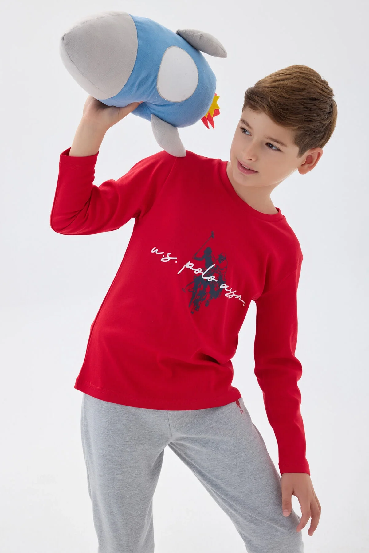 U.S. Polo Assn Erkek Çocuk Kırmızı Pijama Takımı