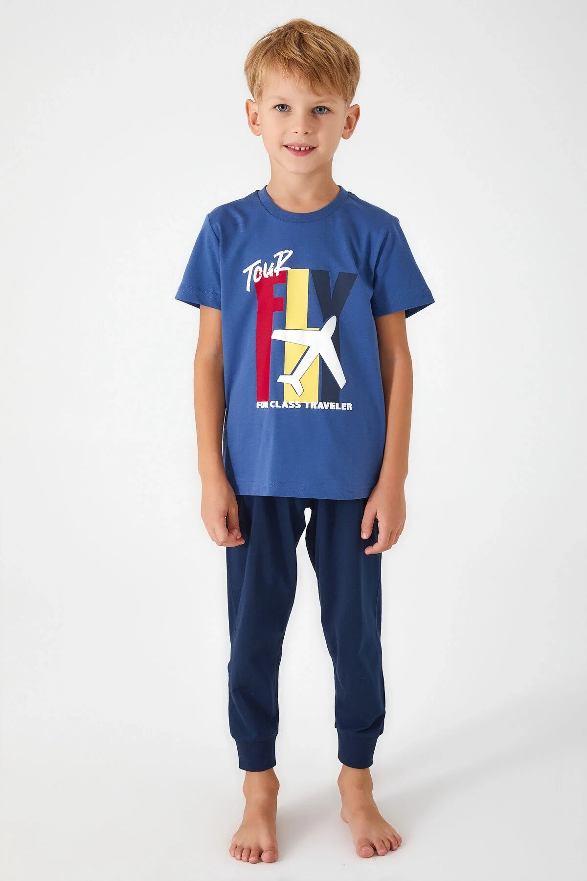 Rolypoly Erkek Çocuk Mavi Pijama Takımı