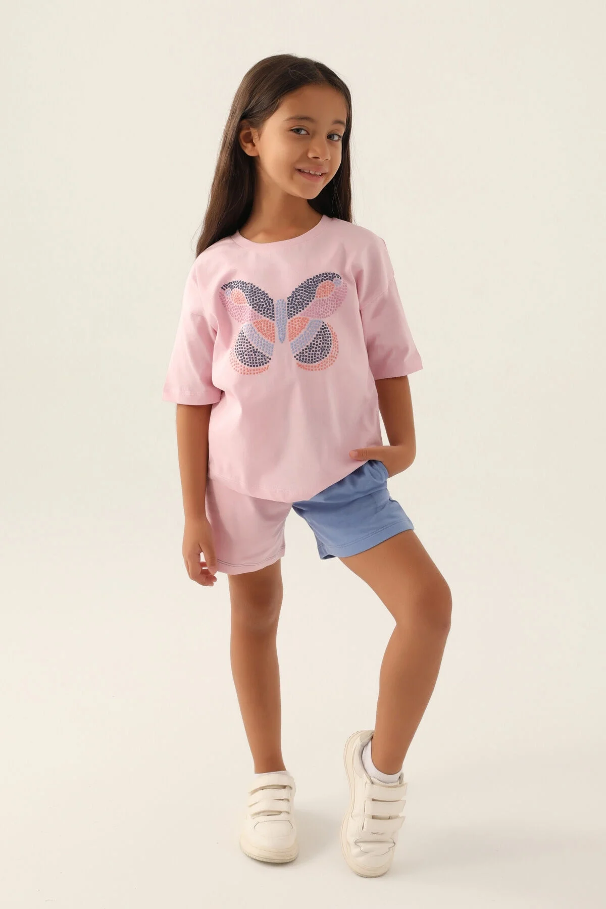 Rolypoly Kız Çocuk Pembe Şort Takım