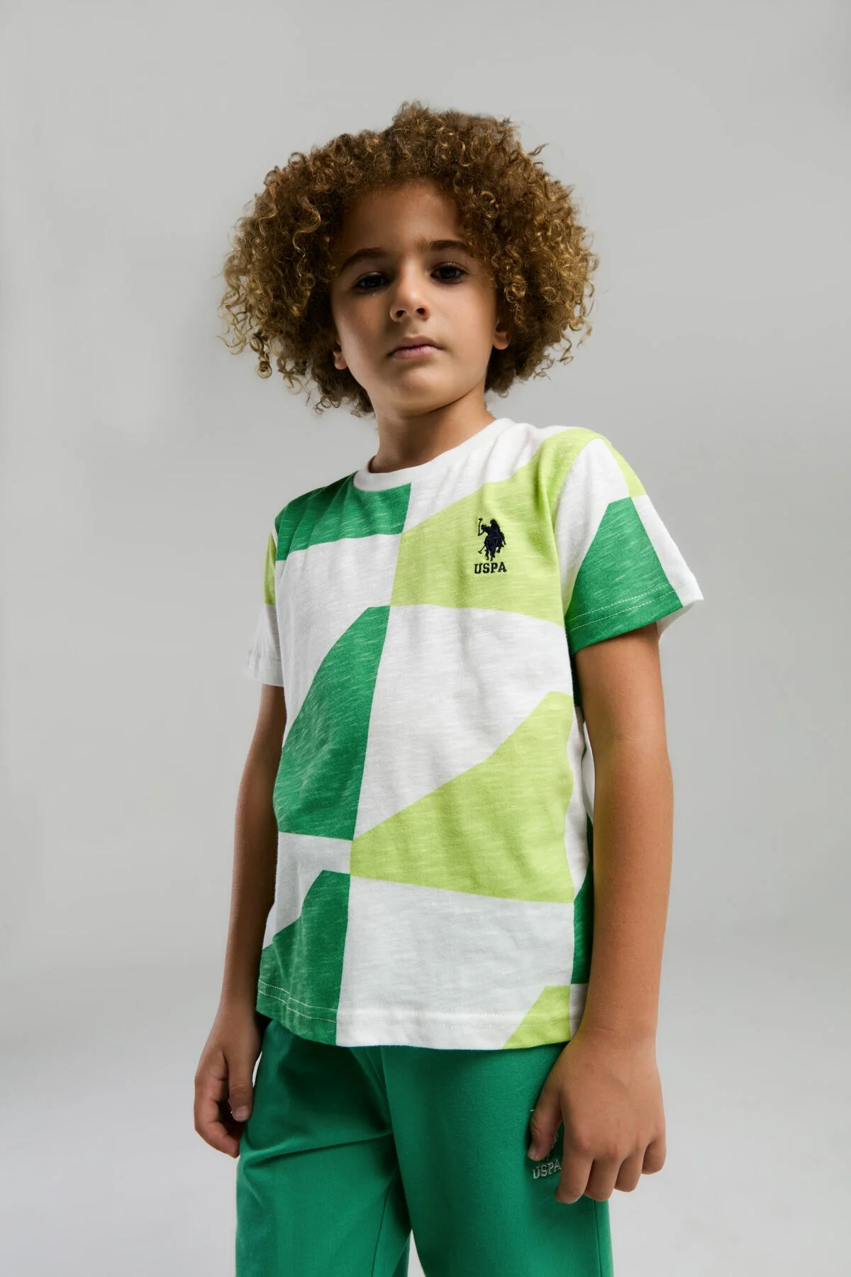 U.S. Polo Assn Erkek Çocuk Yeşil Bermuda Takım