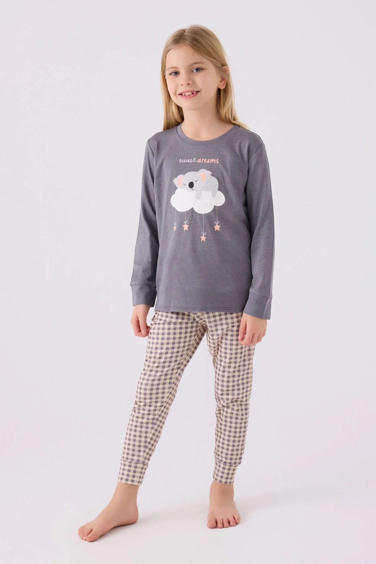 Arnetta Kız Çocuk Antrasit Pijama Takımı