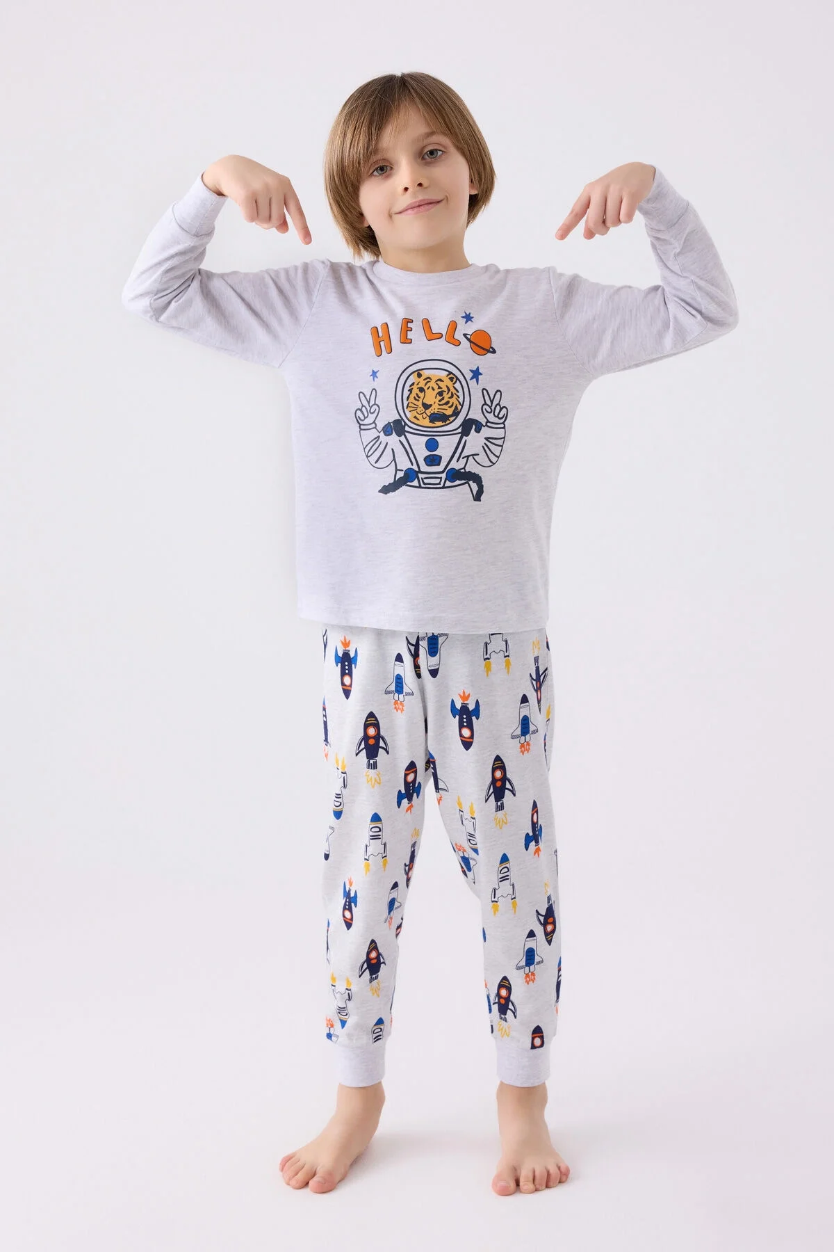 Rolypoly Erkek Çocuk Gri Pijama Takımı