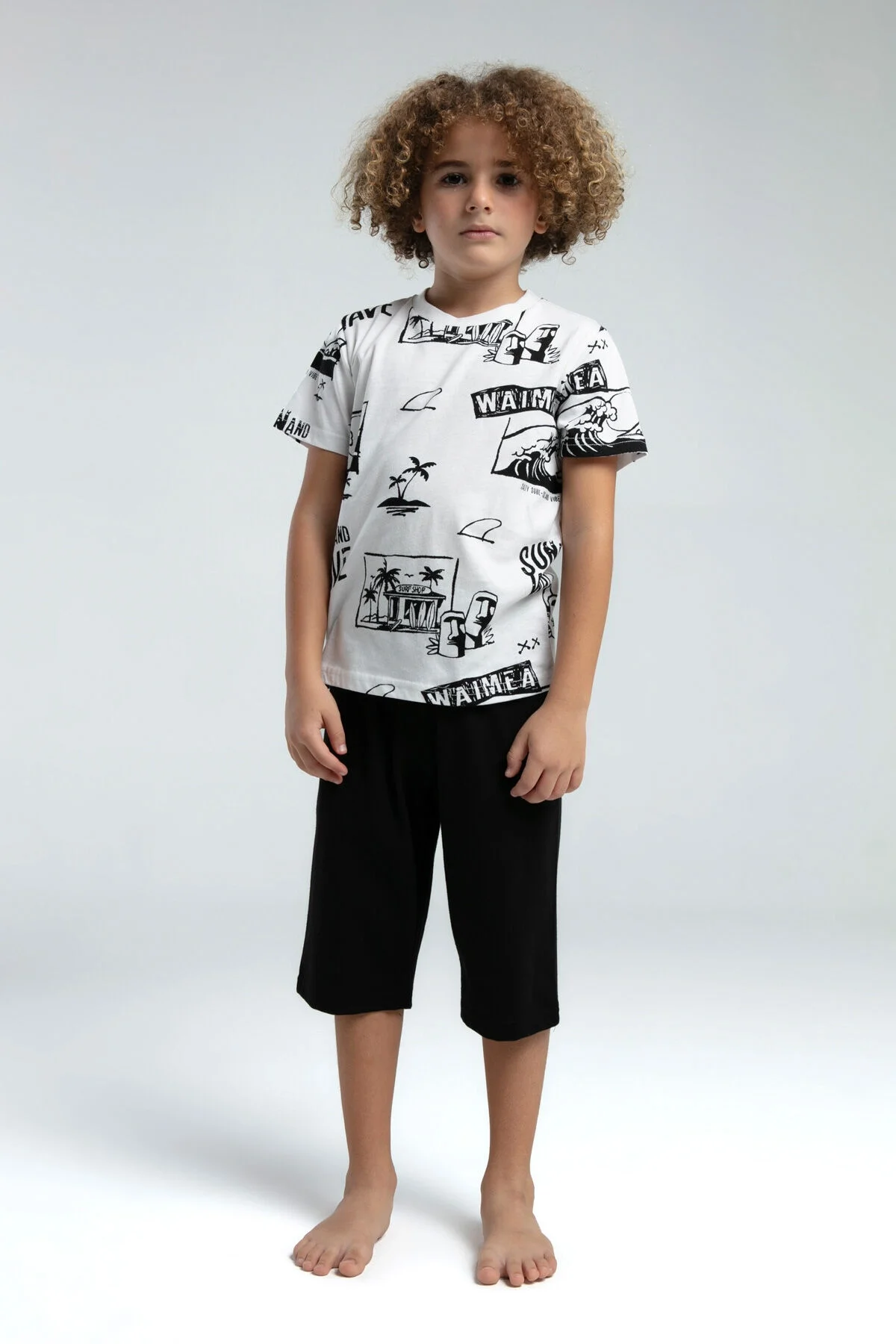 Rolypoly Erkek Çocuk Beyaz Kapri Takım