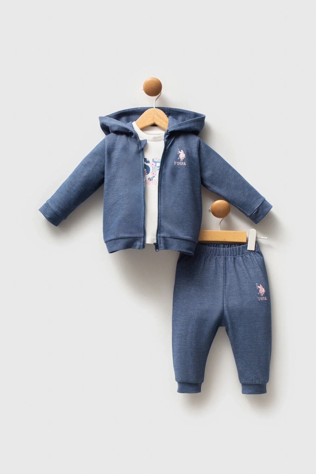 U.S. Polo Assn Kız Bebek Mavi Takım