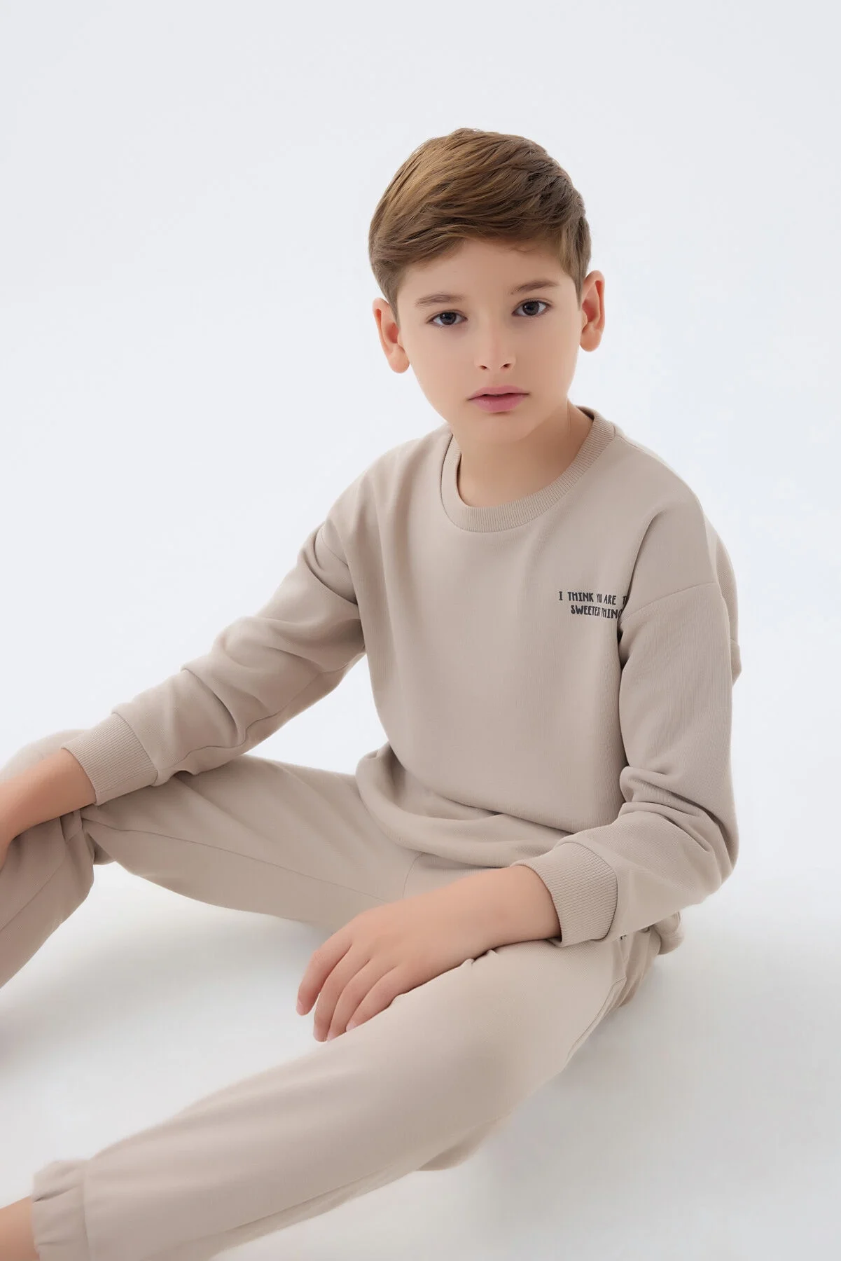 Rolypoly Erkek Çocuk Krem Eşofman Takımı