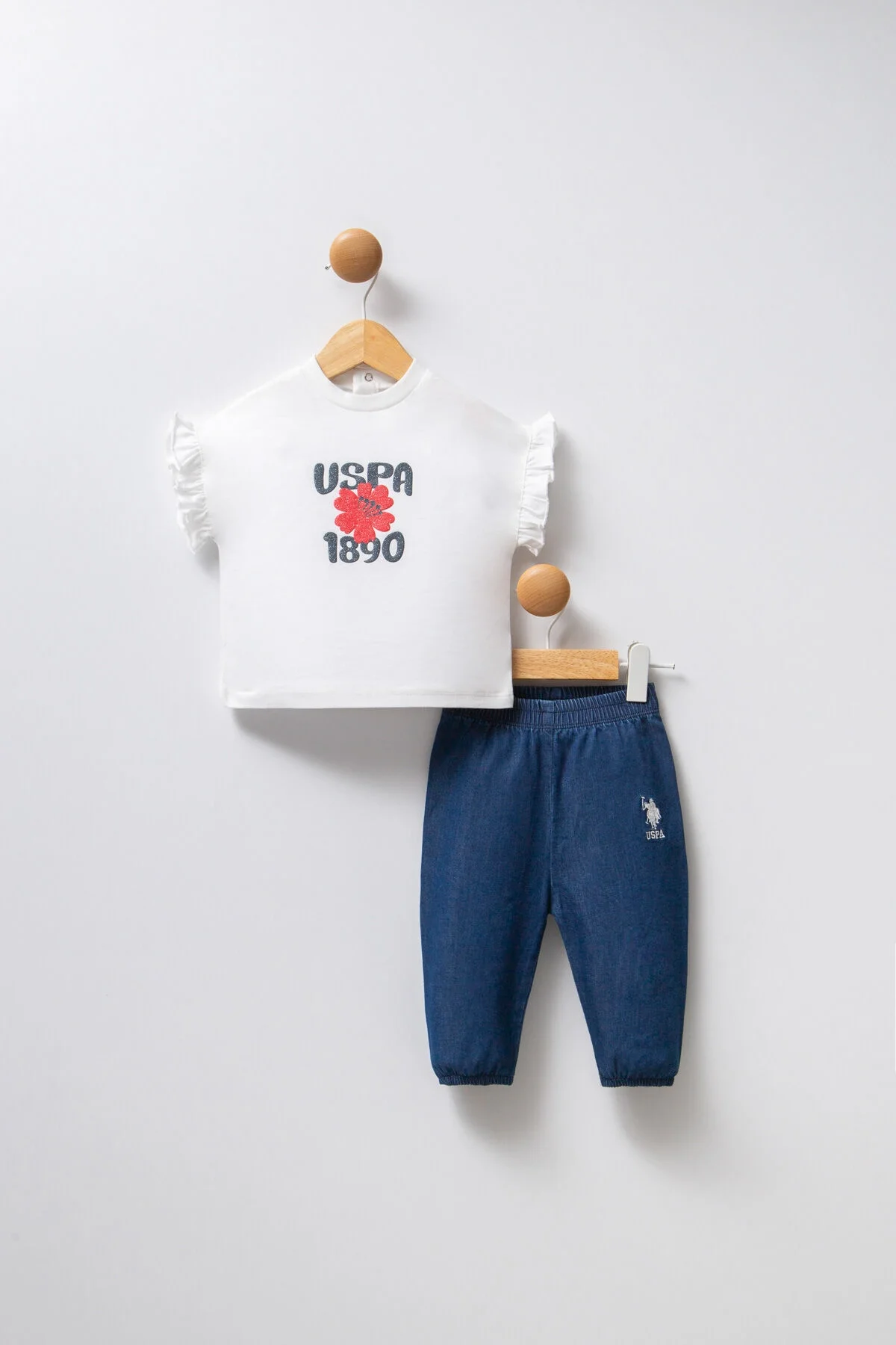 U.S. Polo Assn Kız Bebek Beyaz Takım