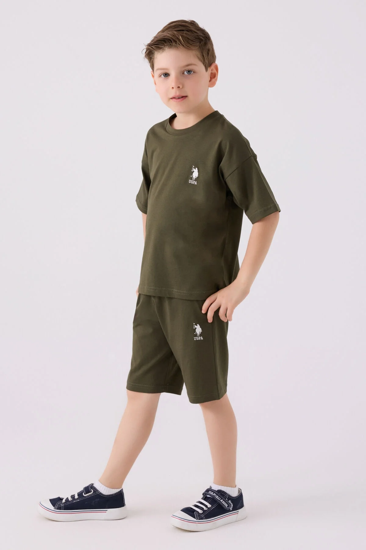 U.S. Polo Assn Erkek Çocuk Haki Bermuda Takım