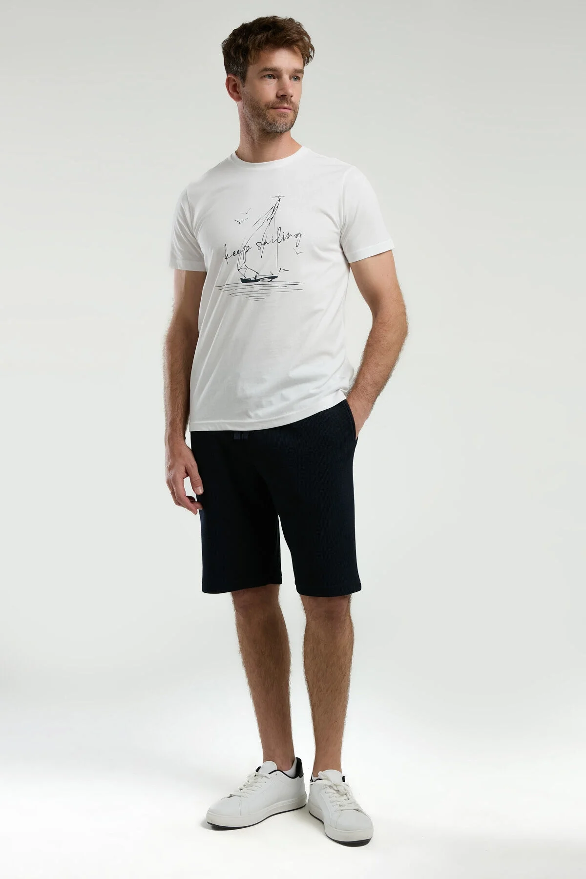 Arnetta Erkek Beyaz Bermuda Takım